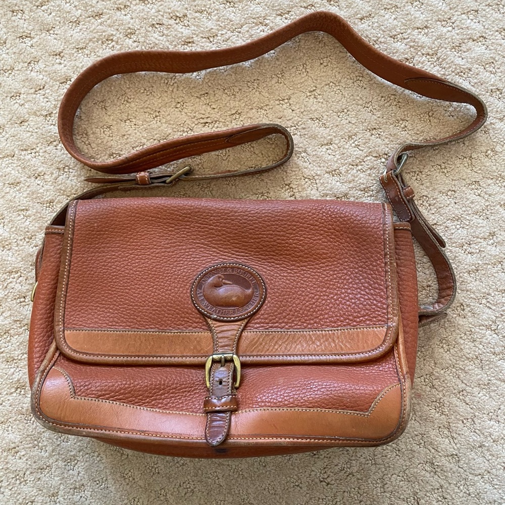 Vintage Dooney & Burke Brown All Weather Leather Handbag with Wallet